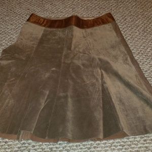 June brand real genuine leather & soft suede structured skirt